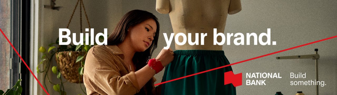 Banner illustrating the new brand identity of National Bank