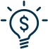 Picto of a light bulb with a money symbol