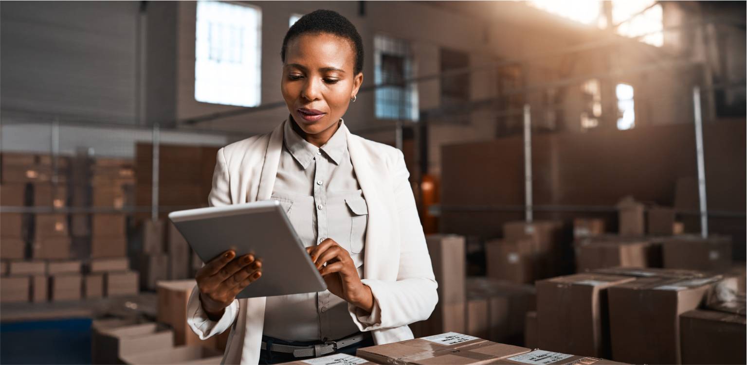 Photo of a consultant looking at a tablet