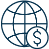  Icon representing foreign currencies.