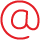 Icône symbole de courriel rouge