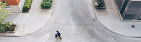 Person crossing the street