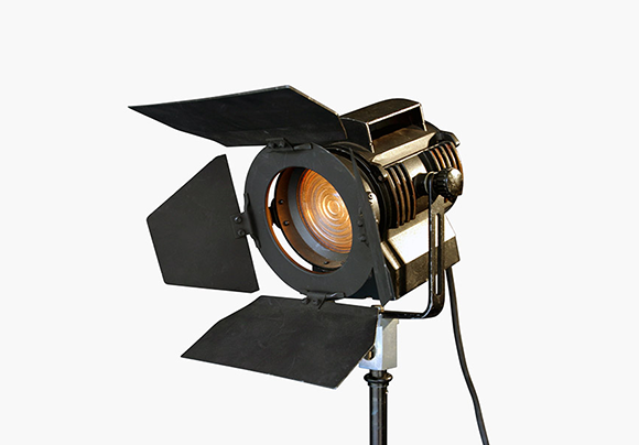 Photo of a projector for a film set 