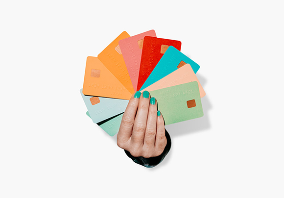 Hand holding chip cards - Businesses