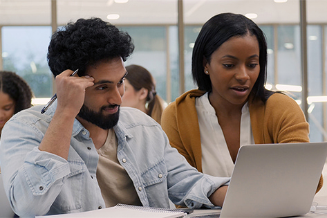 Two students studying together