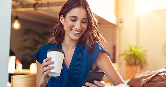 Woman with her mobile