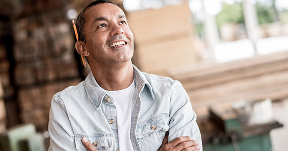 Man thinking about his home renovations