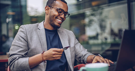 Young man in a coffee shop