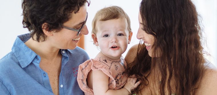 Photo of a couple and a young child