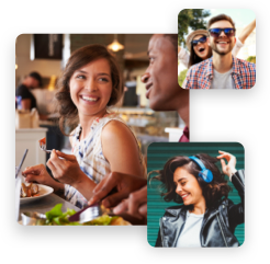 Collage of 3 images showing people smiling and loving life