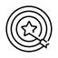 picto of a target with a star centre 