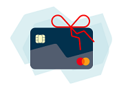 Illustration of a credit card with a shield on it