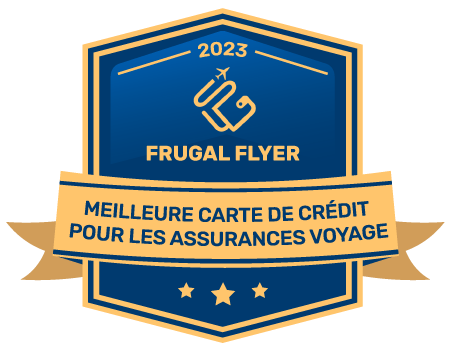 Image qui dit : « 2023 Frugal Flyer Best Overall Insurance Credit Card » avec trois étoiles en dessous