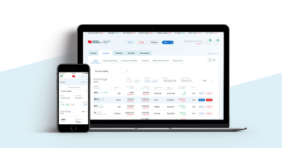 Screenshot of the new platform and how you can check stock market fluctuations
