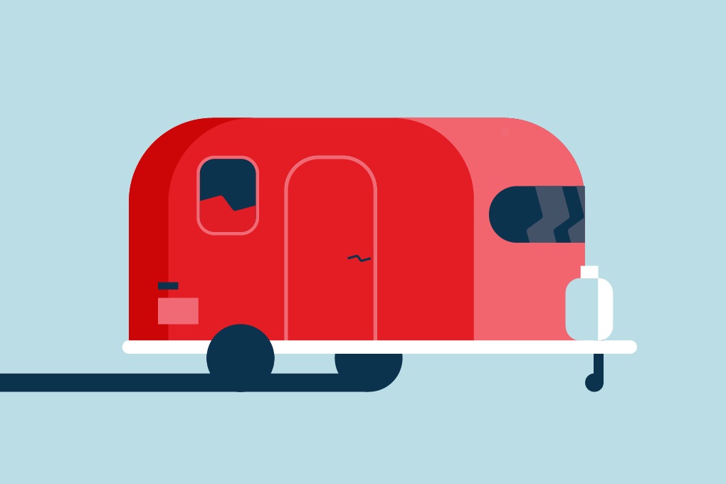 Illustration of a trailer representing a retirement project for an article.
