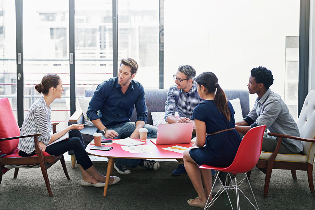 Image of a team of employees and leaders starting the strategic planning process.