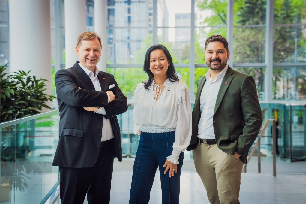 Portrait of Tuyen Vo, Daryl Johnston and Mathieu Apuzzo for an article about Canadian tech companies