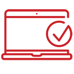 Laptop and checkmark