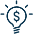 Icon of a lighted bulb with a dollar sign