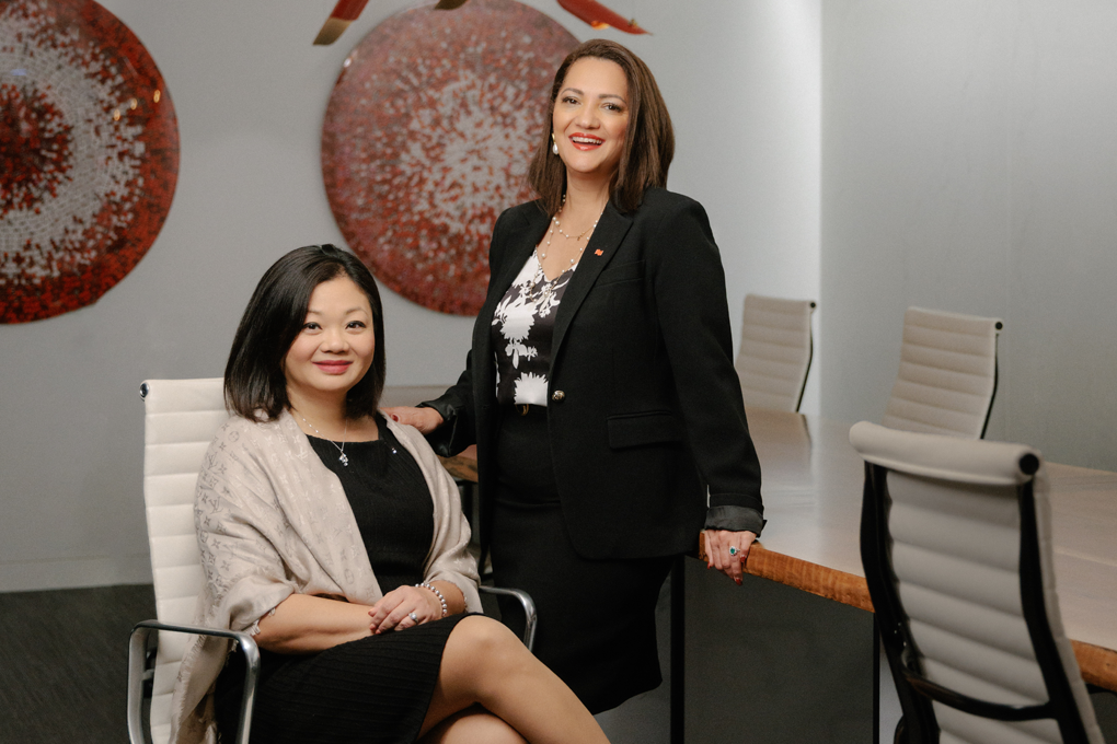 Jenny Siman and Haleh Alexander, leaders at National Bank