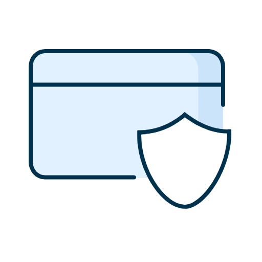 Picto of a credit card and a shield 