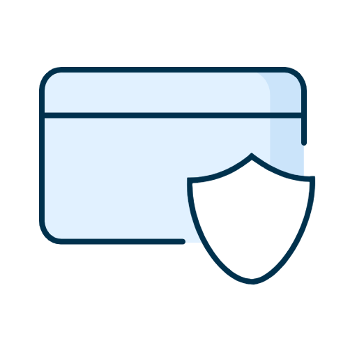 Picto of a credit card with a shield 