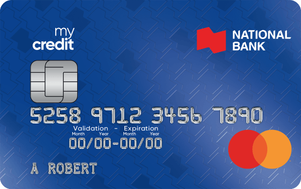 Photo of the National Bank mycredit Mastercard credit card 
