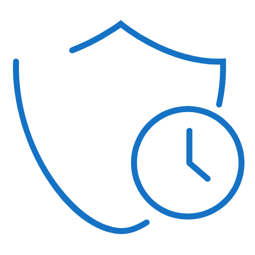 Picto of a shield and a clock