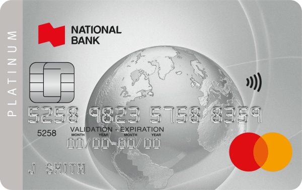 Photo of the National Bank Platinum Mastercard credit card 