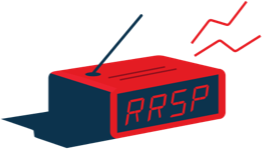 Picto of an alarm clock with the words RRSP on the screen.