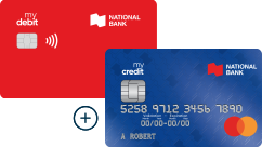 Illustration of debit and credit cards